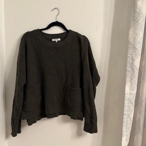 Green cropped Madewell sweater